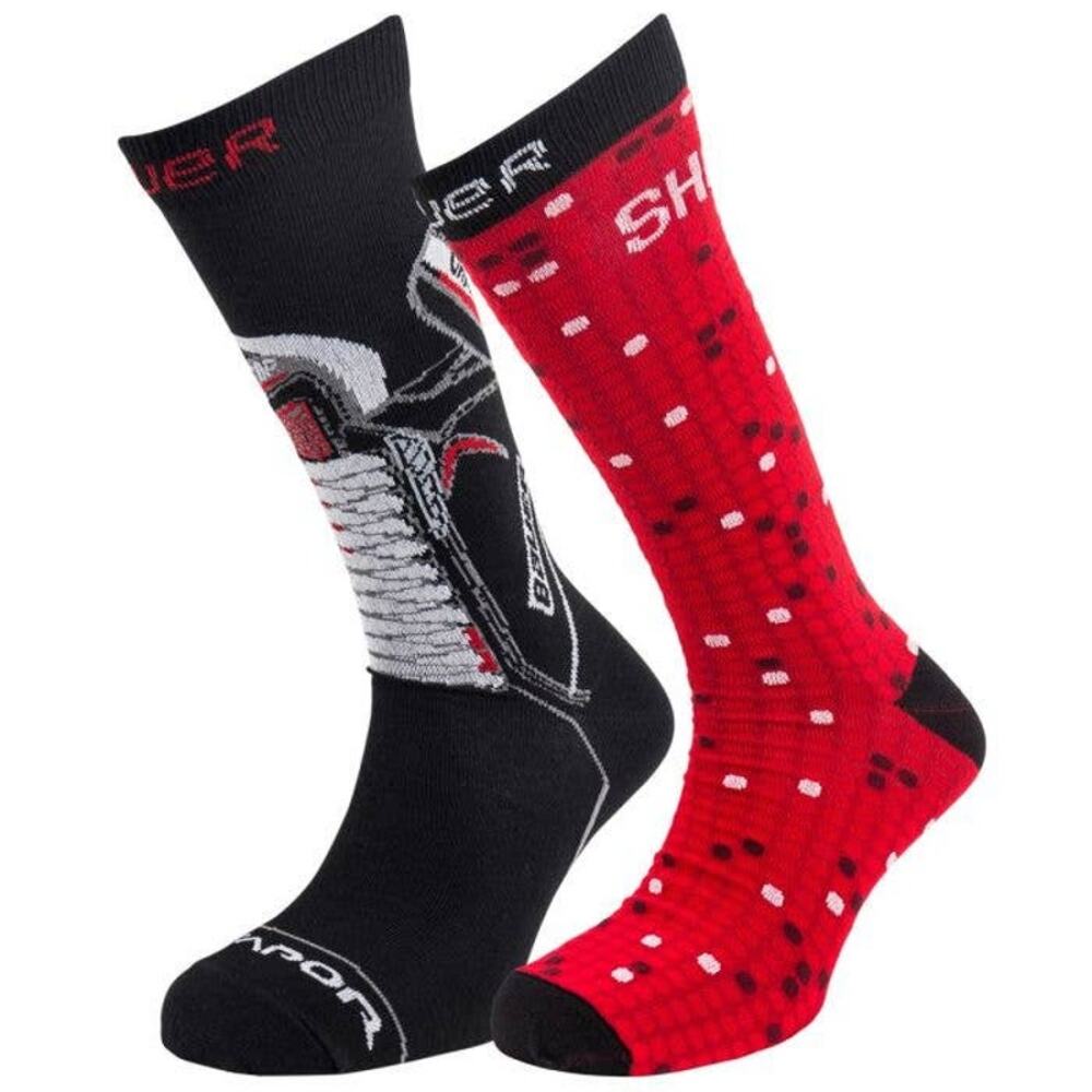 2 Pk Bauer Novelty Socks Small 2-4.5 Youth Mid-Calf Light Compression Ice Hockey